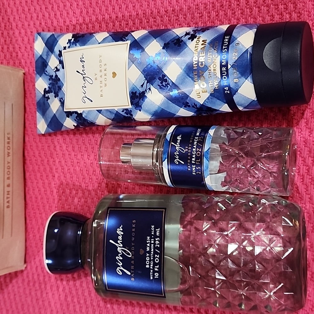 NEW Gingham Body Wash, Fragrance Mist & Body Cream, Bath & Body Works